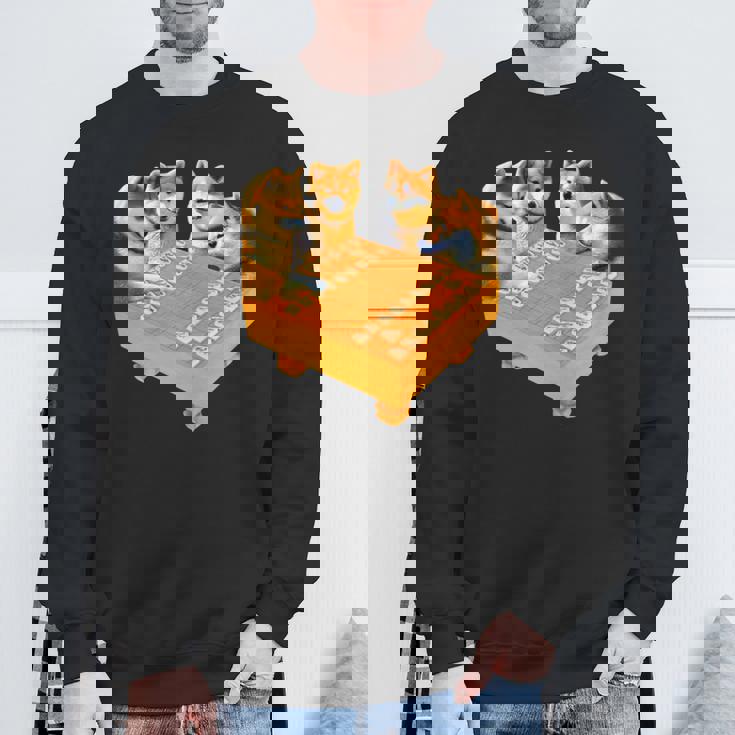 柴犬 将棋 イヌ 面白いtシャツ おもしろ 面白い 服 グッズ ネタ ウケ狙い メンズ 棋士 おもしろグッズ 長袖tシャツ スウェットシャツ 高齢者への贈り物