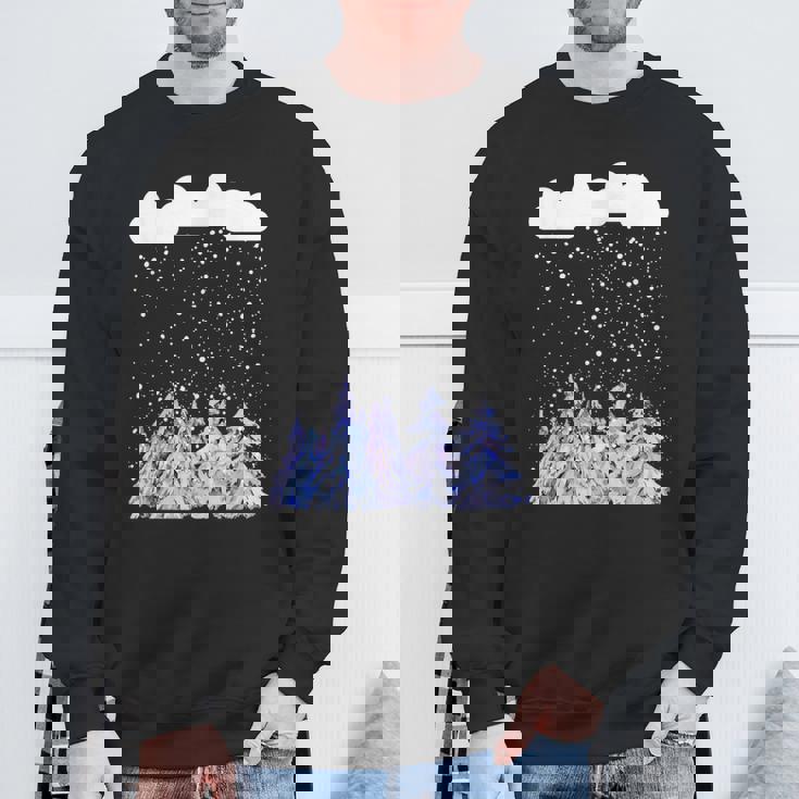 森 雪 新雪 落ちる 冬 ワンダーランド 雪 恋人 スウェットシャツ 高齢者への贈り物