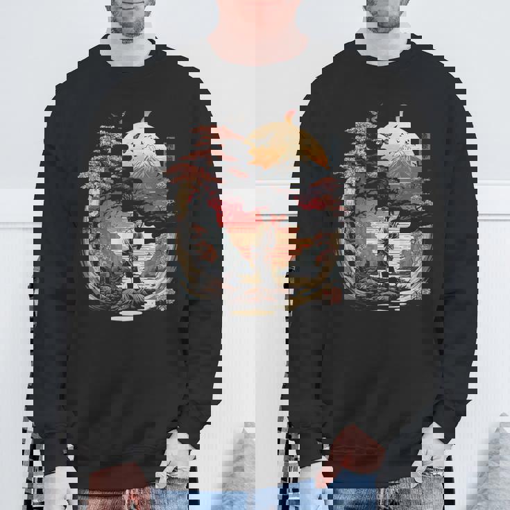 浮世絵 アート 神奈川 ヴィンテージ 和 タトゥー アート グラフィック スウェットシャツ 高齢者への贈り物