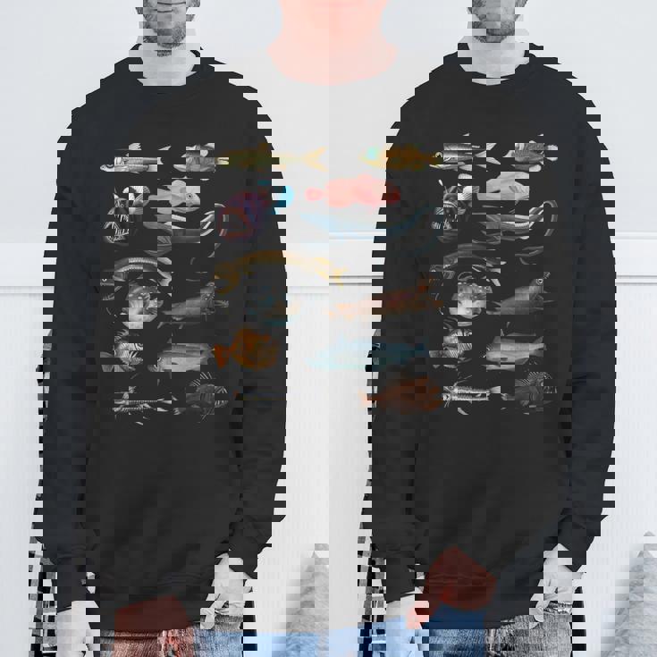 深海魚 海洋生物学・海洋科学教育 スウェットシャツ 高齢者への贈り物