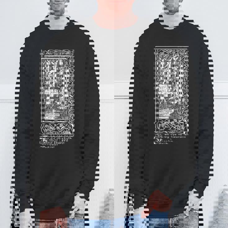 湖の女、エクスカリバー、オーブリー・ビアズリーのイラスト スウェットシャツ 高齢者への贈り物