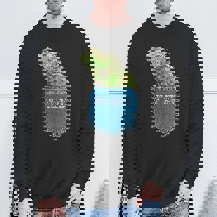 爬虫類 トカゲ ポケット ペット トカゲ イグアナ スウェットシャツ 高齢者への贈り物