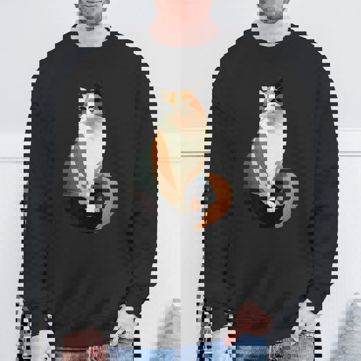 猫 幾何学が描く色彩とラインが生み出すモダン デザイン 6 スウェットシャツ 高齢者への贈り物