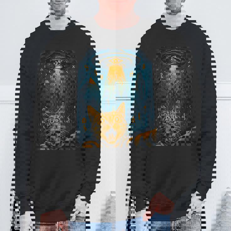 猫 自撮り Ufo エジプトの神々の行列 ラーの神話の目 スウェットシャツ 高齢者への贈り物