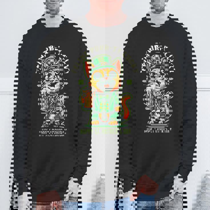 猫のパーティラッキー：セント・パトリックス・デーの猫愛好家たち スウェットシャツ 高齢者への贈り物