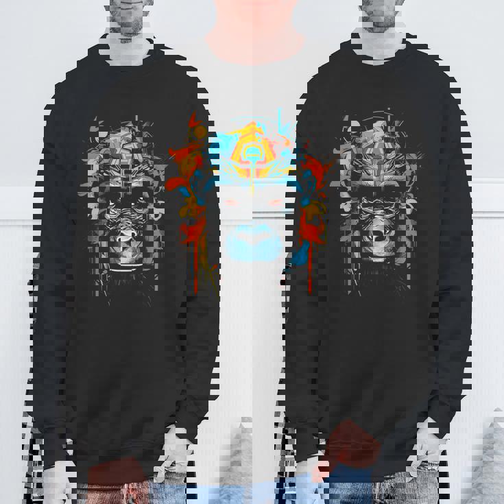 猿 動物 モチーフ イラスト 猿 スウェットシャツ 高齢者への贈り物