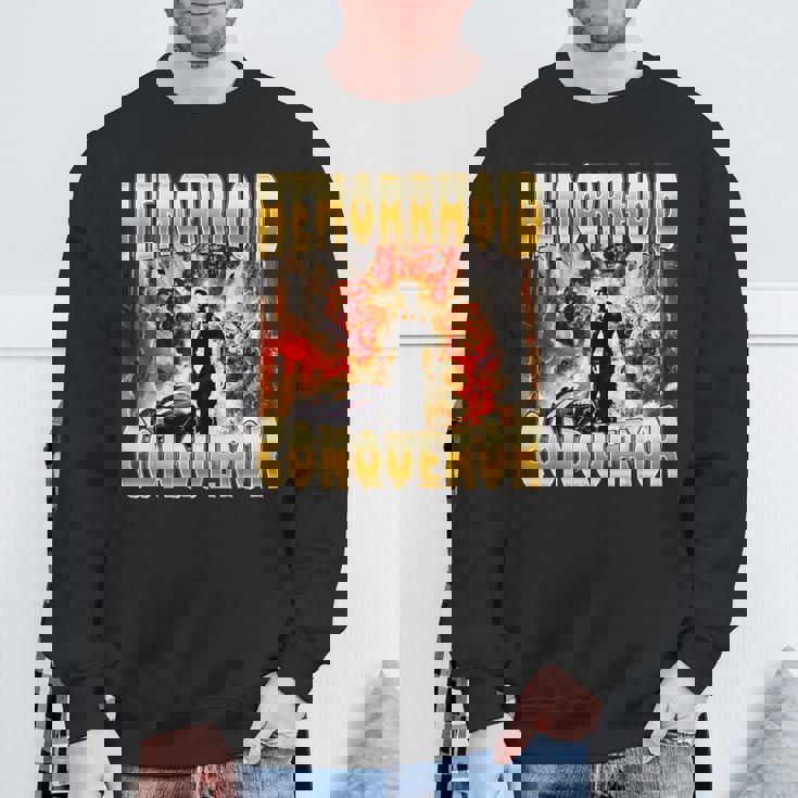 痔 征服者 ジョーク 攻勢 奇妙 面白い ミーム クリンジ スウェットシャツ 高齢者への贈り物