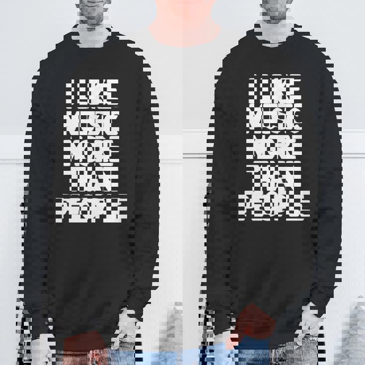 私は人より音楽が好き 長袖tシャツ スウェットシャツ 高齢者への贈り物