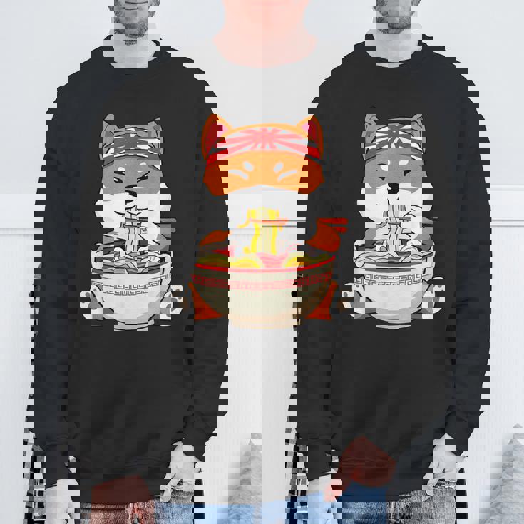 秋田芝犬ラーメンそばうどん丼アニメ漫画 スウェットシャツ 高齢者への贈り物