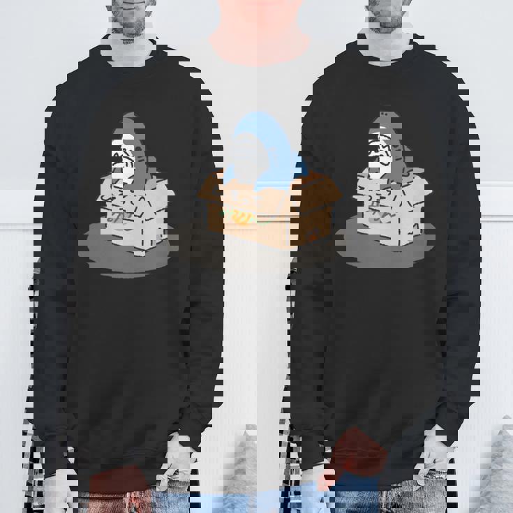 箱入りサメ 長袖tシャツ スウェットシャツ 高齢者への贈り物