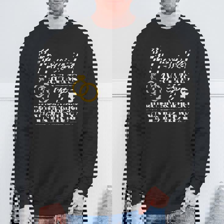 結婚40周年記念アパレル カップル 夫 妻 40 スウェットシャツ 高齢者への贈り物