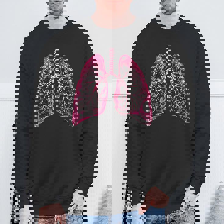 肺の解剖学的2d 医師と呼吸ファン向け スウェットシャツ 高齢者への贈り物