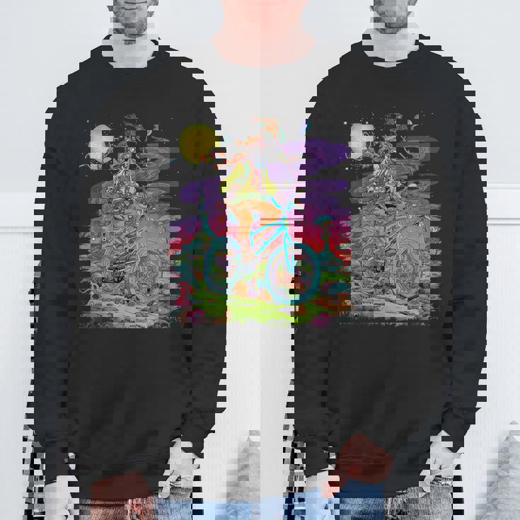 自転車デイホフマントリップ サイケデリックコミックスタイル ヒッピー スウェットシャツ 高齢者への贈り物