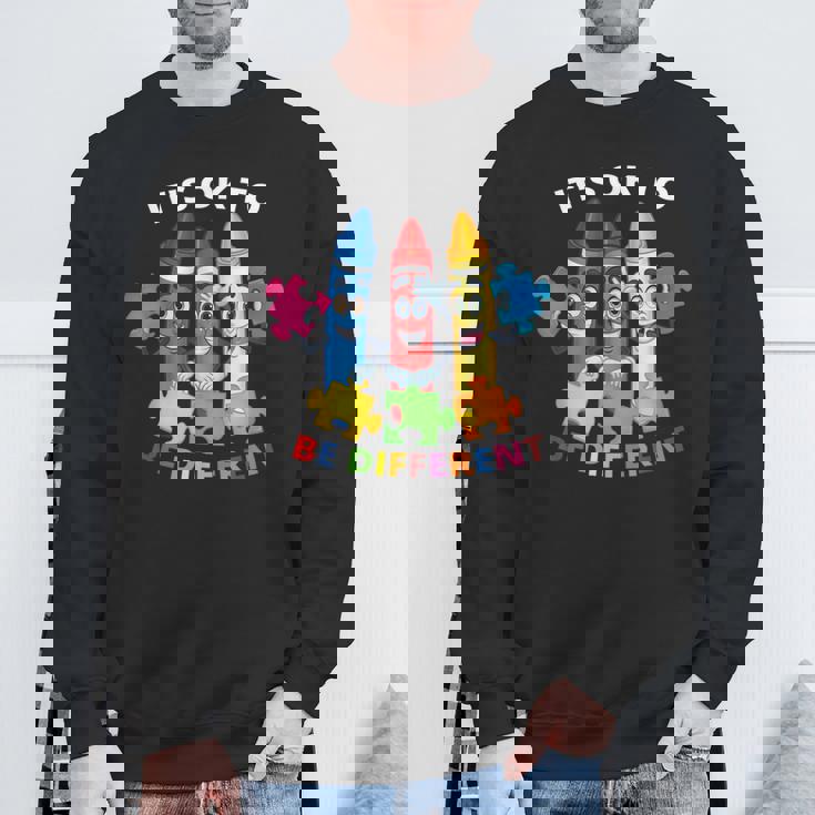 自閉症の認識 違ってもいい 自閉症の青 スウェットシャツ 高齢者への贈り物