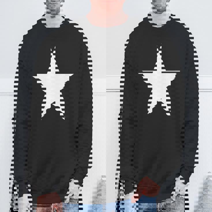 複数の色の白い星 長袖tシャツ スウェットシャツ 高齢者への贈り物