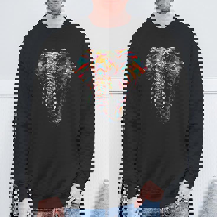 象 多角形 アートワーク スウェットシャツ 高齢者への贈り物