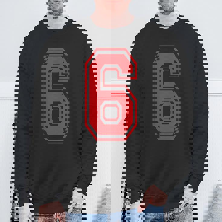 赤の6番スポーツスタイル。 スウェットシャツ 高齢者への贈り物