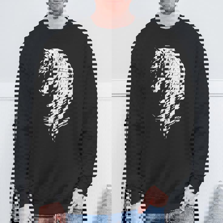 長い馬のたてがみを持つ美しい馬 スウェットシャツ 高齢者への贈り物