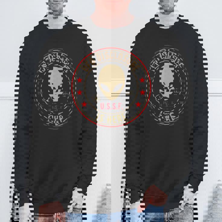 開示はこちらエイリアン侵略uapエイリアンufo スウェットシャツ 高齢者への贈り物