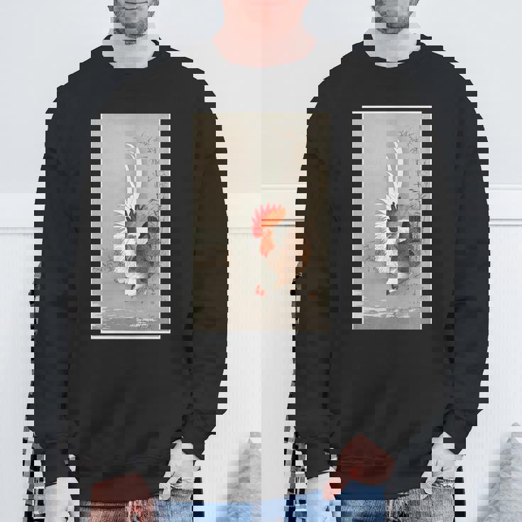 雄鶏と鶏 1900 大原興村 和農場生活 長袖tシャツ スウェットシャツ 高齢者への贈り物