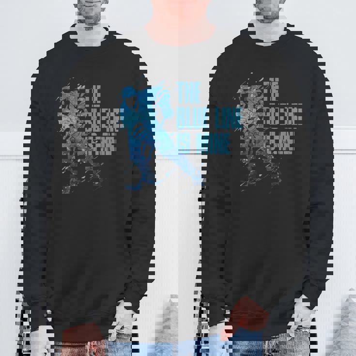 青い線は私のもの アイスホッケー スウェットシャツ 高齢者への贈り物