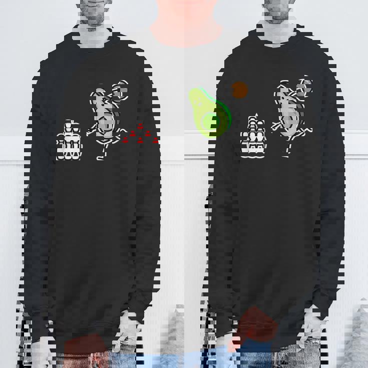 面白い アボカド カートゥーン ボウリング チーム ケグラー コーン ギフト スウェットシャツ 高齢者への贈り物