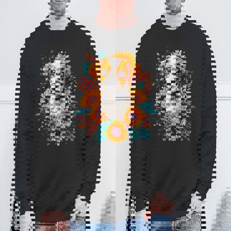 面白いtシャツ ジャックラッセルテリア ひまわり イヌ メンズ グッズ かわいい おもしろ 面白い 服 ネタ スウェットシャツ 高齢者への贈り物