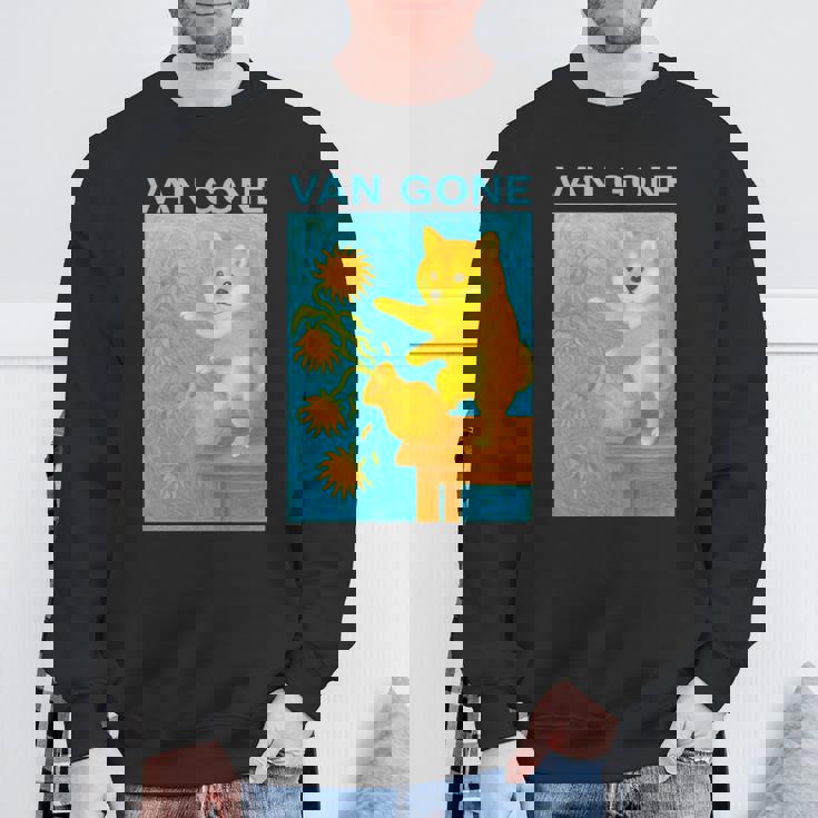 面白いtシャツ 柴犬 ゴッホ イヌ わんこ メンズ 犬好き グッズ かわいい おもしろ 面白い 服 ネタ 長袖tシャツ スウェットシャツ 高齢者への贈り物