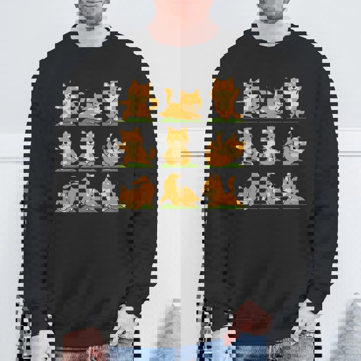 面白いtシャツ 柴犬 ヨガ イヌ わんこ メンズ 犬好き グッズ かわいい おもしろ 面白い 服 ネタ 長袖tシャツ スウェットシャツ 高齢者への贈り物