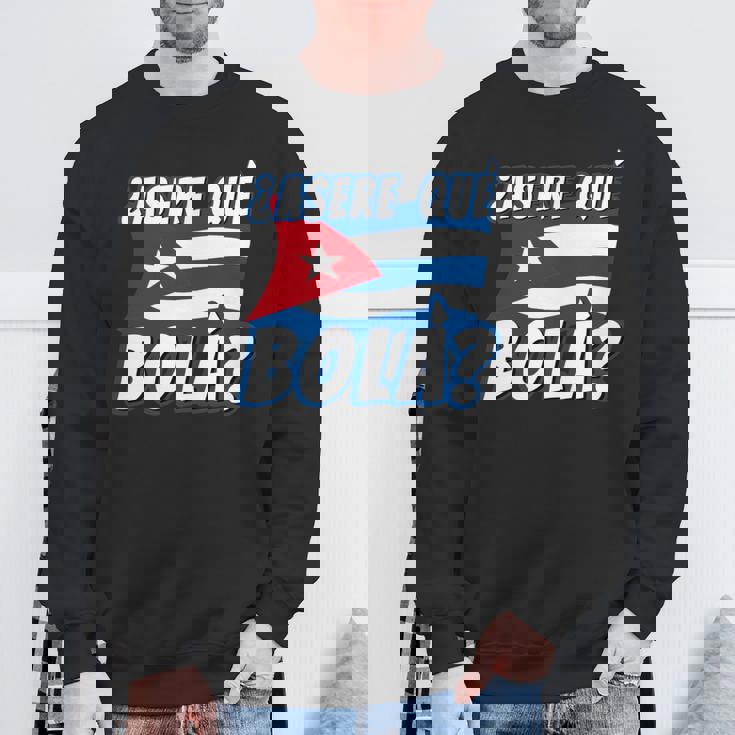 面白いキューバのハバナキューバの旗、アセレ・ケ・ボラ 長袖tシャツ スウェットシャツ 高齢者への贈り物