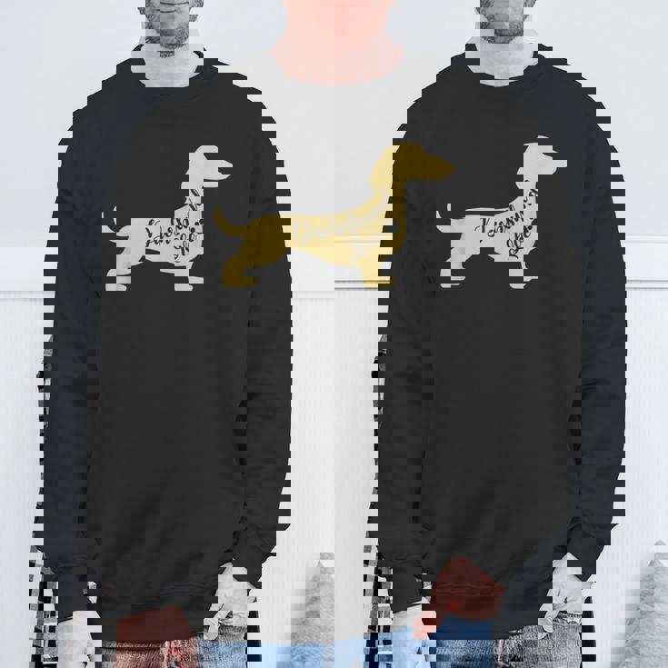 面白いダックスフント犬のデザイン ペット愛好家の足 スウェットシャツ 高齢者への贈り物