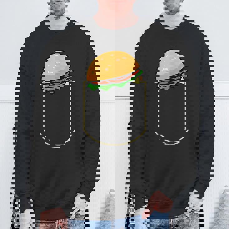 面白いハンバーガー ポケット入り ギフト チーズバーガー ポケット スウェットシャツ 高齢者への贈り物