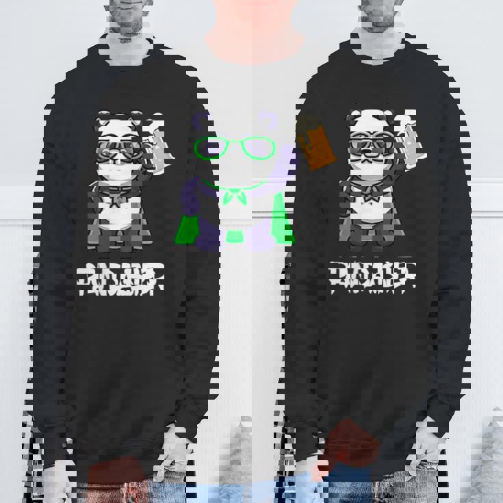 面白いパンダパンダビールドリンカー パンダビール スウェットシャツ 高齢者への贈り物