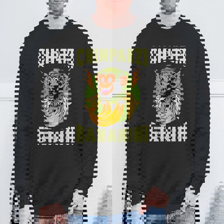 面白いモンキー・チンパンジーニ・バナニーニ・イタリアン・ブレインロット・ミーム スウェットシャツ 高齢者への贈り物