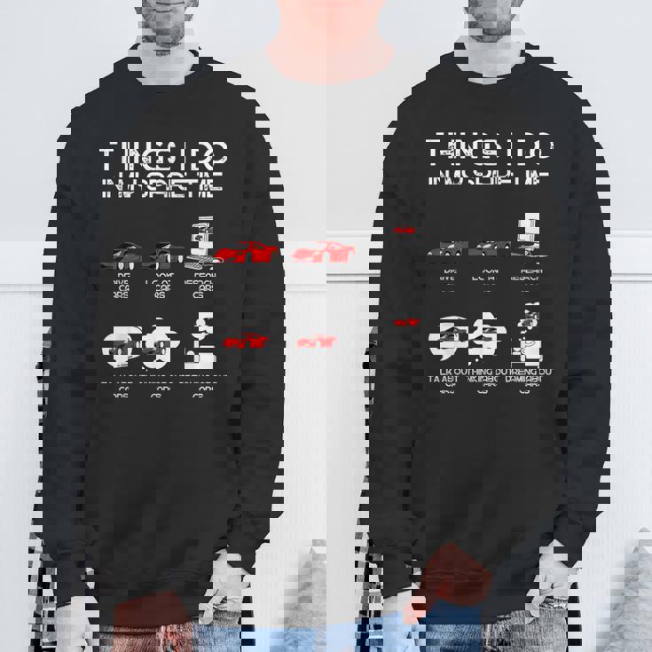 面白い車好き空き時間の車でやること スウェットシャツ 高齢者への贈り物