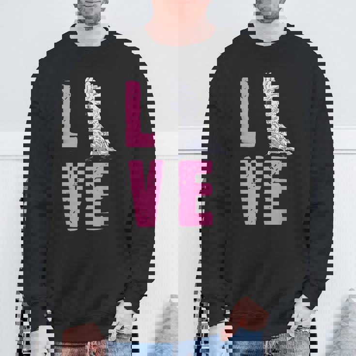 面白い鳥の恋人の贈り物-タイハクオウム スウェットシャツ 高齢者への贈り物