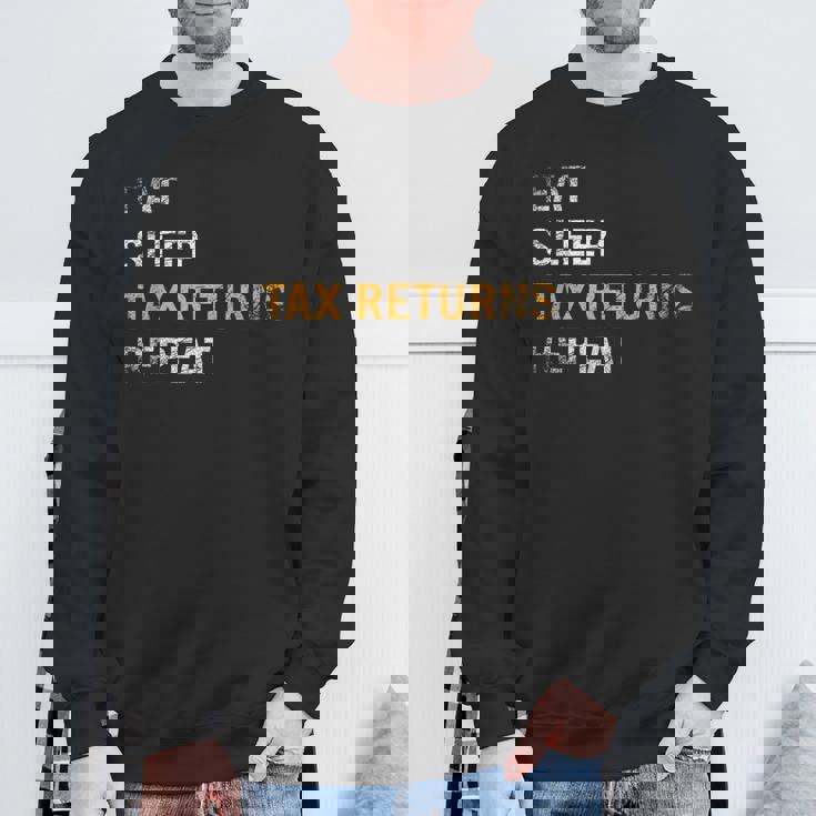 食べる睡眠確定申告繰り返し課税シーズン スウェットシャツ 高齢者への贈り物