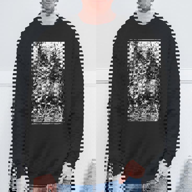 騎士と死と悪魔 アルブレヒト・デューラー1513 長袖tシャツ スウェットシャツ 高齢者への贈り物