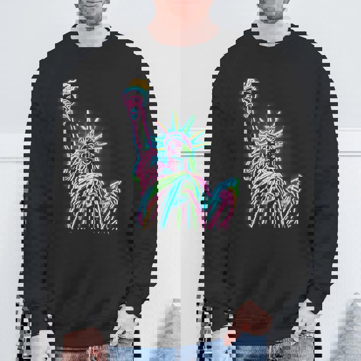 鮮やかな自由の女神tシャツ カラフルなアイコン スウェットシャツ 高齢者への贈り物