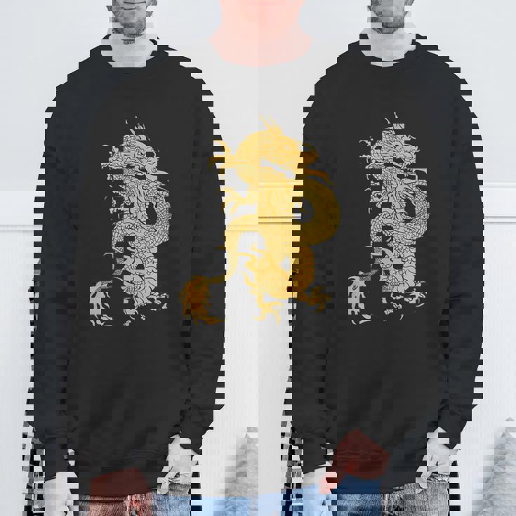 黄金龍 龍 幸運 富裕 幸せ 星 スウェットシャツ 高齢者への贈り物