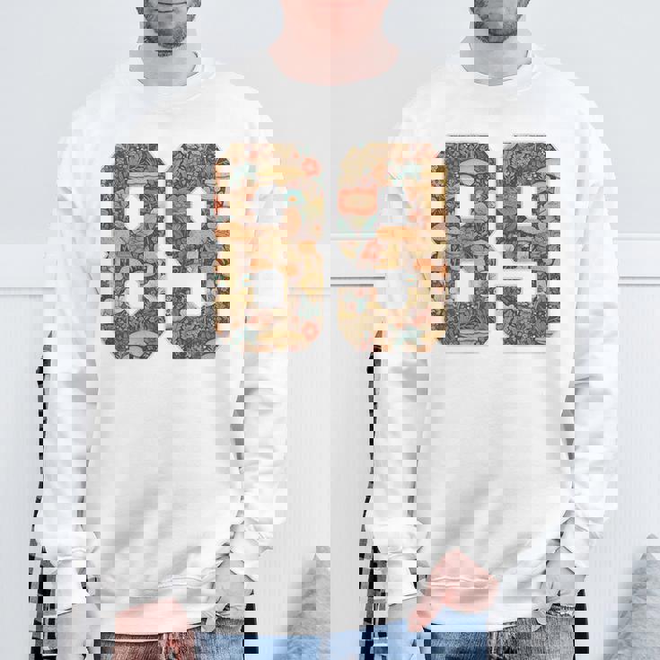 89 ナンバー コテージコア マッシュルーム レトロ フラワー裏側に スウェットシャツ 高齢者への贈り物