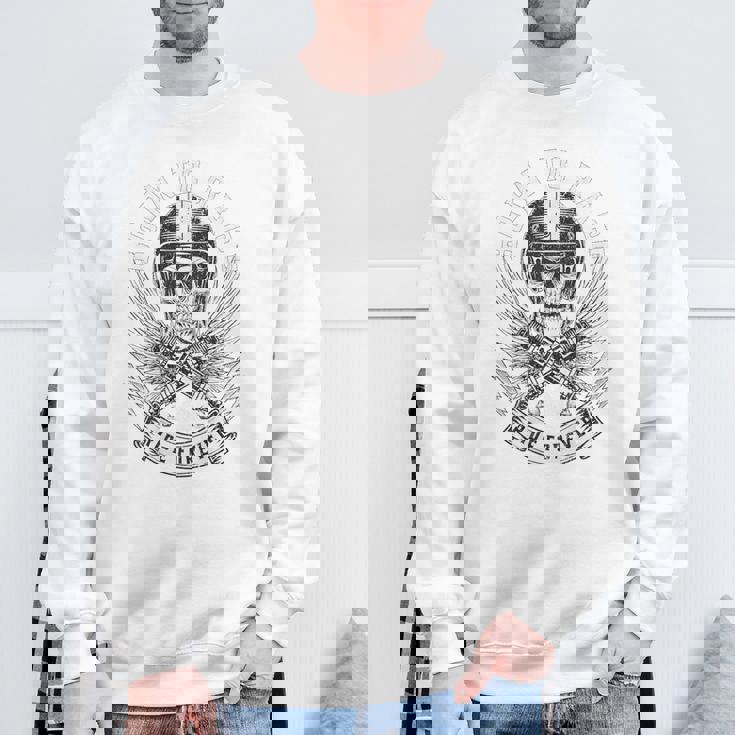 Born To Race Ride Forever スカルバイカーデザイン スウェットシャツ 高齢者への贈り物