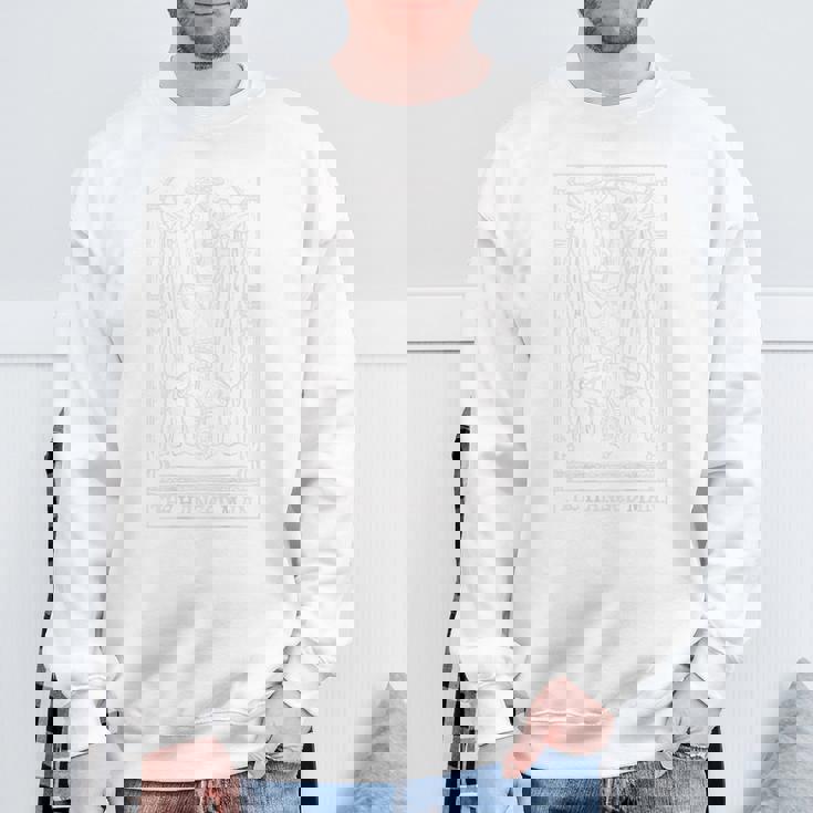 The Hanged Man タロットカード ゴシック ハロウィン ホラー バックプリント スウェットシャツ 高齢者への贈り物