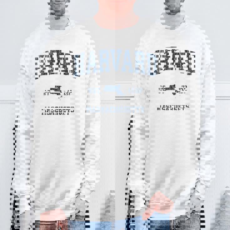 Harvard マサチューセッツ州 ヴィンテージ スポーツ デザイン ネイビー プリント スウェットシャツ 高齢者への贈り物