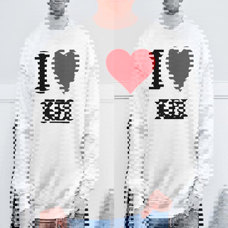 I Heart Keiファーストネーム I Love パーソナライズ スウェットシャツ 高齢者への贈り物