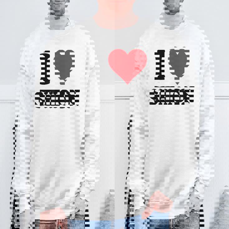 I Hearthion ファーストネーム I Love パーソナライズ スウェットシャツ 高齢者への贈り物