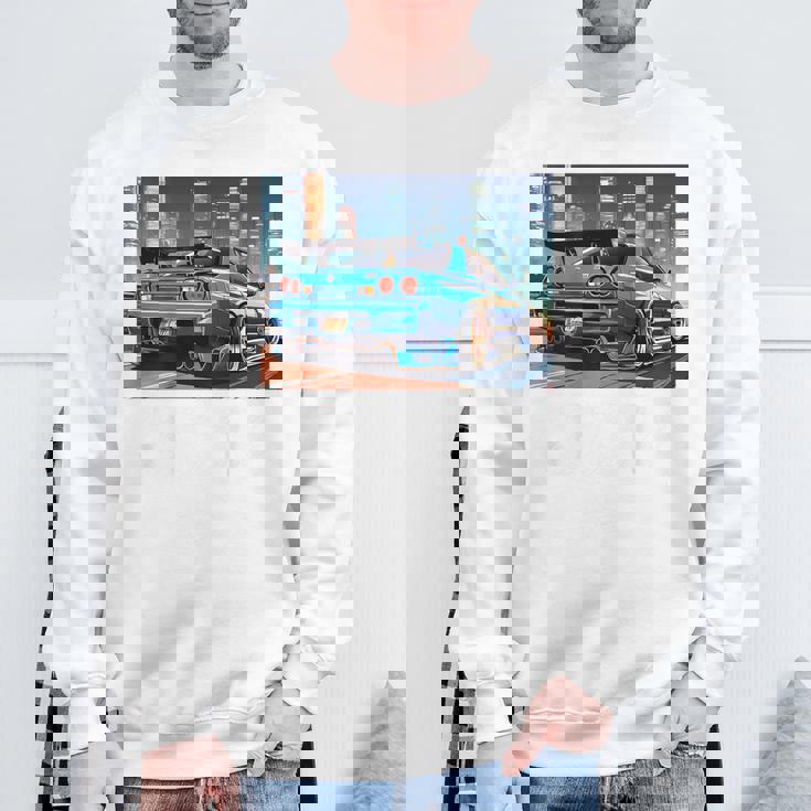 Jdmナイトドリフトレースカー東京スカイラインデザイン。 スウェットシャツ 高齢者への贈り物