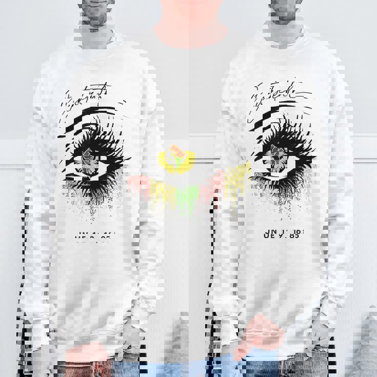 Junenth まつげ アフリカの目 美しい スウェットシャツ 高齢者への贈り物