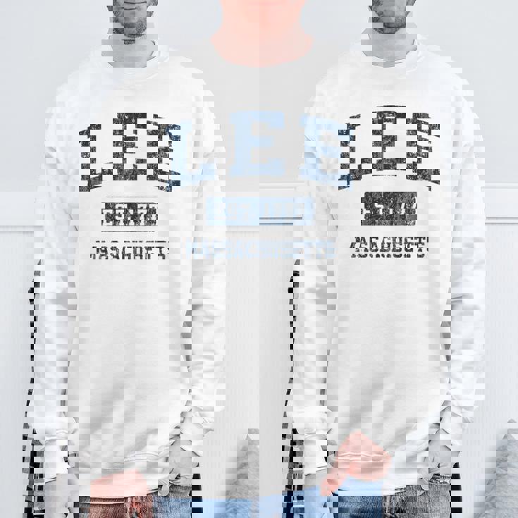 Lee Massachusetts Ma ビンテージスポーツデザイン ネイビー 長袖tシャツ スウェットシャツ 高齢者への贈り物