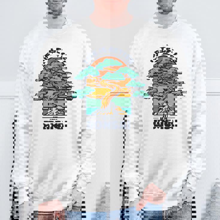 Life Is Better With Bonsai 屋内 盆栽 盆栽ポット 盆栽 スウェットシャツ 高齢者への贈り物